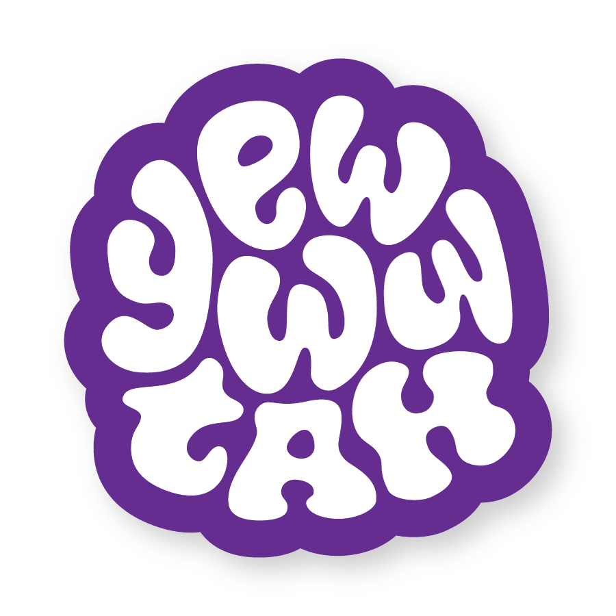 Purple and white logo with 'yewwwtah' text on a white background
