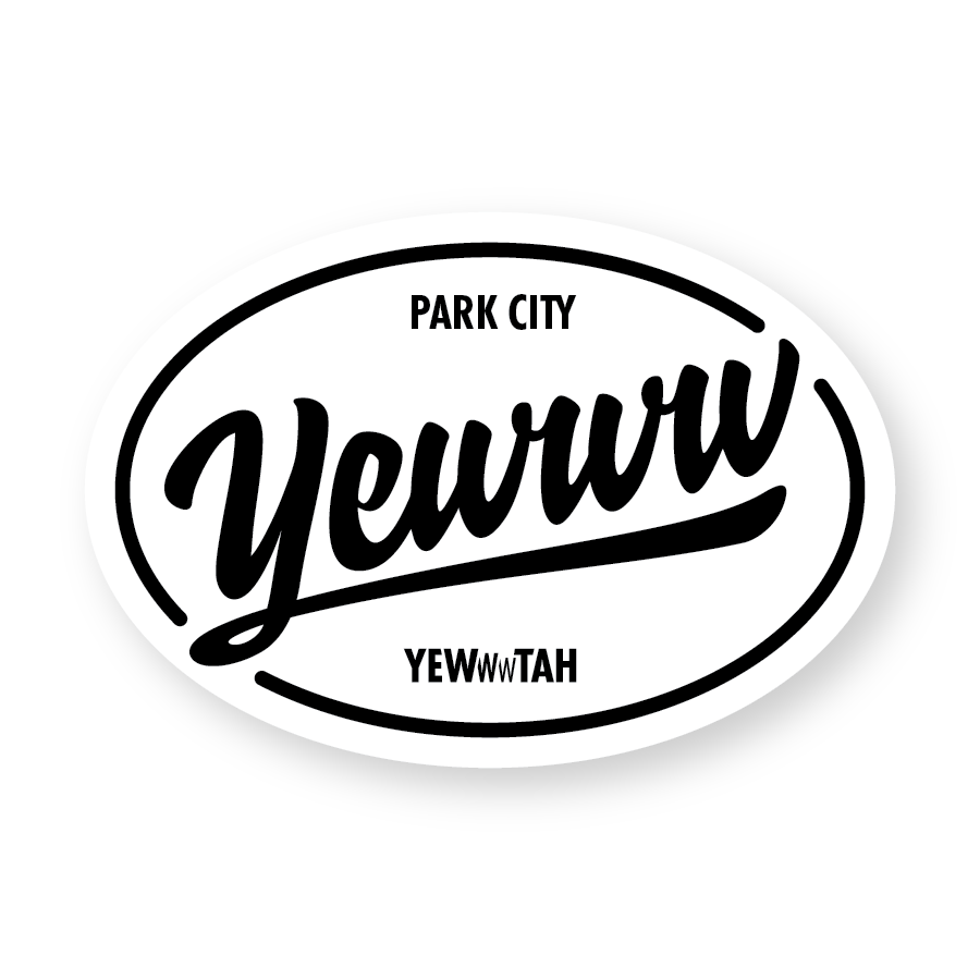 Black and white ticker with 'Park City Yewwwtah' text on a white background