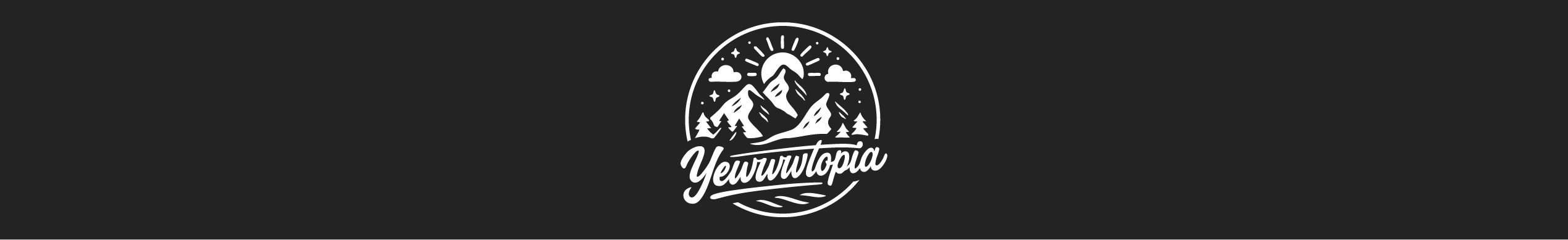 Logo for Yewwwtopia on a black background